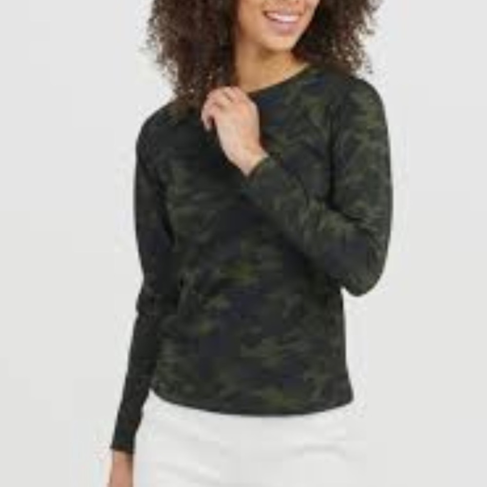 Spanx Long Sleeve Swim Shirt in Green Camo size M